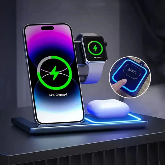 Station de Charge Sans Fil 3-en-1